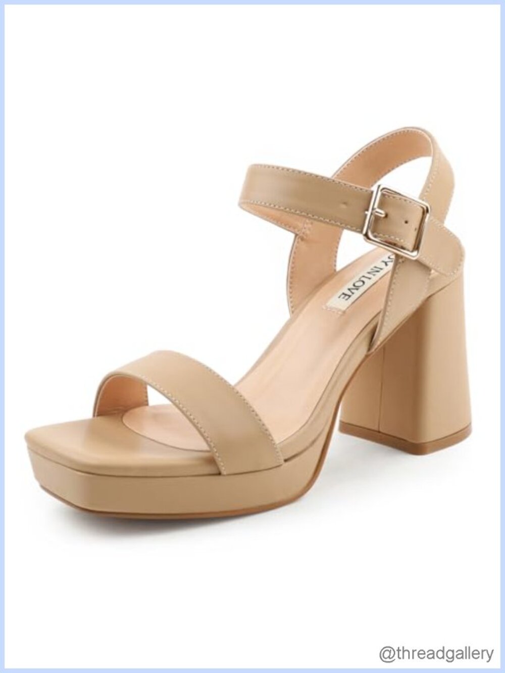 Chunky Block Heel Platform Sandals Adjustable Ankle Strap Open Toe Dress Shoes